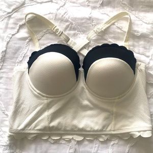 Torrid Cream and Black Bikini Top